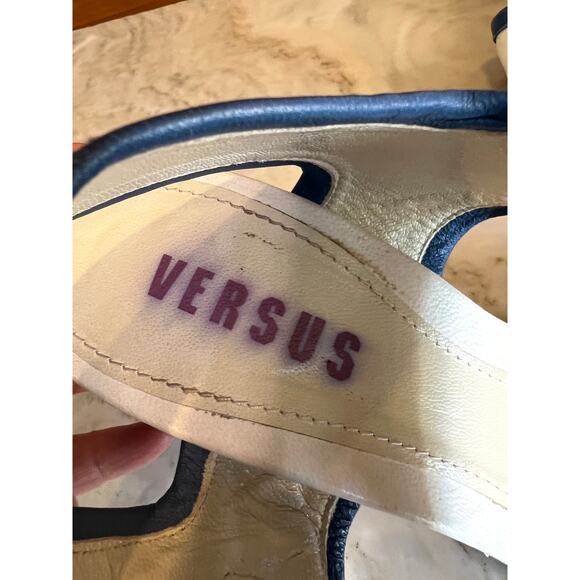 Versace Versus Heeled Sandals White Blue 39 - Picture 9 of 11